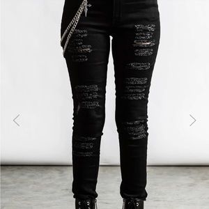 Killstar ripped skinny jeans xs